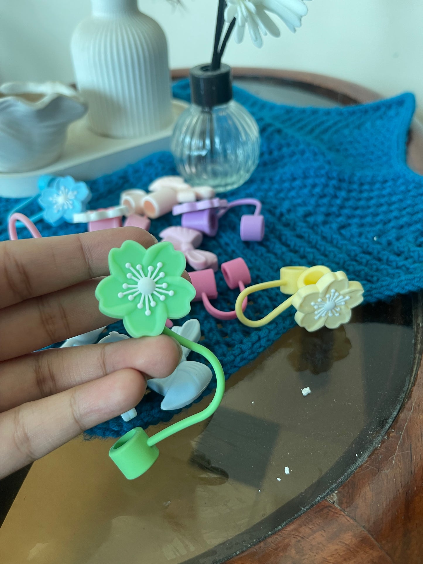 Flower Straw Cap