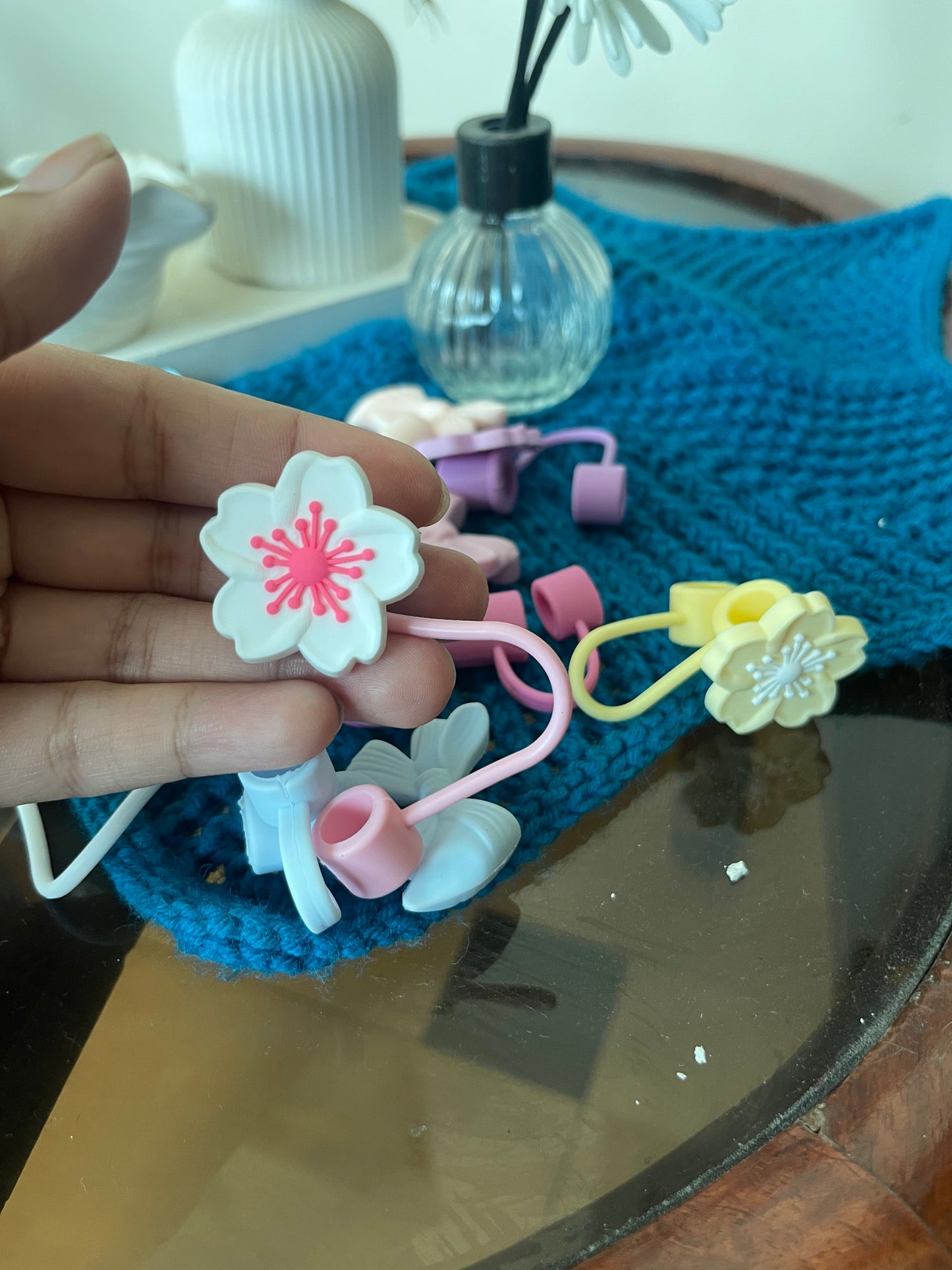 Flower Straw Cap