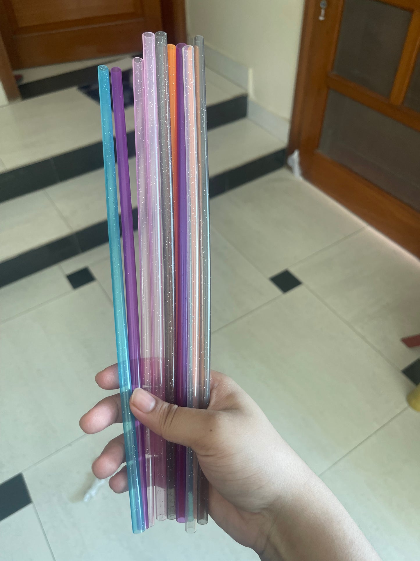 Glittery Tumbler Straws