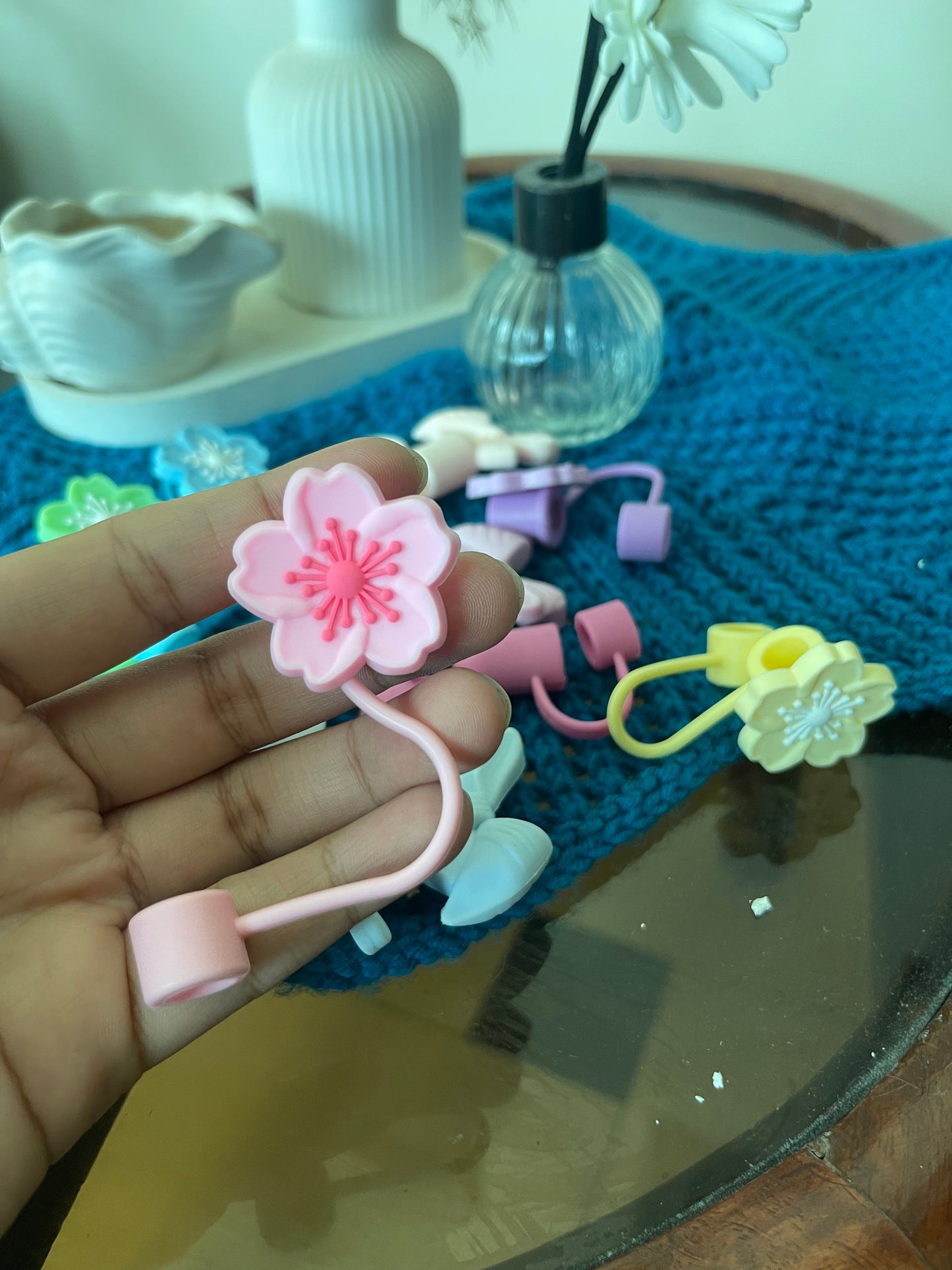 Flower Straw Cap