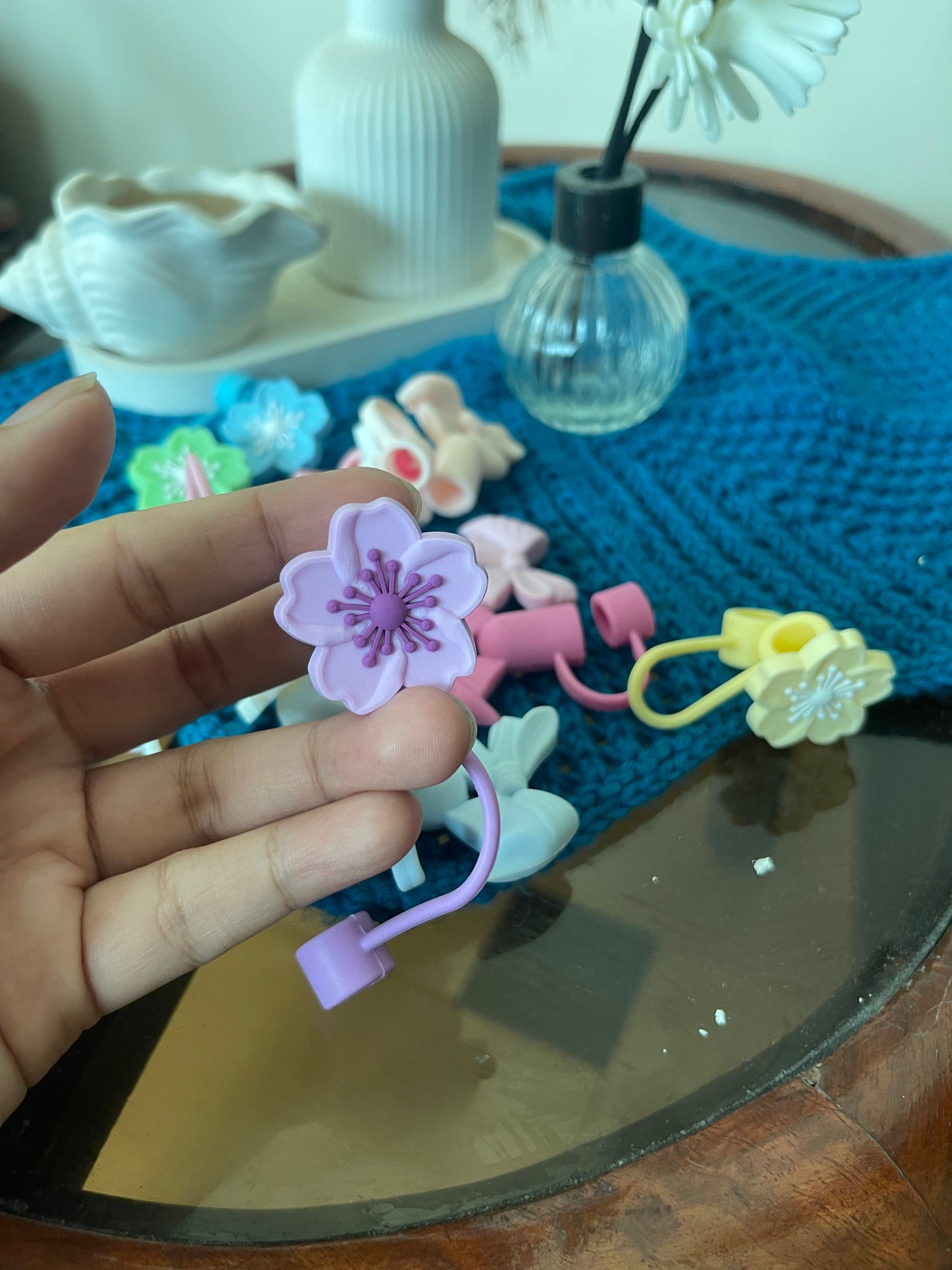 Flower Straw Cap