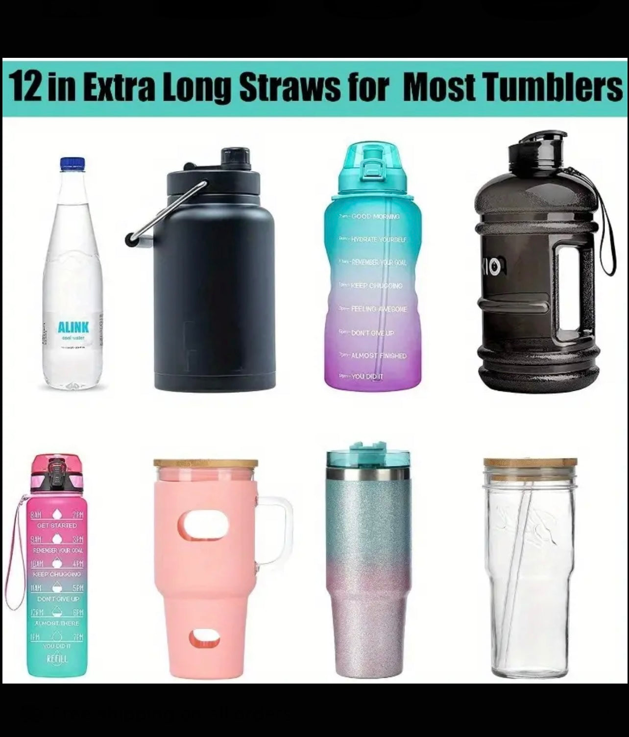Glittery Tumbler Straws
